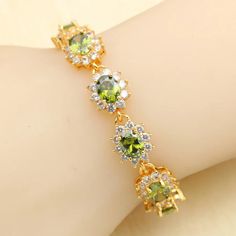 Luxury Green Peridot Gold Plated Jewelry Sets for Women Earrings Necklace Pendant Ring Bracelet Wedding Gift Quality: AAA Length of Bracelet: 18cm + 2cm Length of Necklace: 45cm + 5cm USA Ring Size: 6# 7# 8# 9# 10# Fit For: Girlfriend Mother Daughter Wife Jewelry Sets Type: Bridal Jewelry Sets Brand Name: WPAITKYS Model Number: 3256804983838375 Style: Classic Metals Type: silver Certificate: no Origin: Mainland China Main Stone: Peridot Gender: Women Item Type: jewelry sets Occasion: ENGAGEMENT Side Stone: CRYSTAL Fine or Fashion: Fine Shape\pattern: Flower Metal Stamp: 18k Adjustable Elegant Lime Green Jewelry, Green Cubic Zirconia Crystal Bracelet, Lime Green Gemstone Jewelry For Wedding, Lime Green Gemstone Wedding Jewelry, Green Bracelet Jewelry For Wedding, Green Jeweled Wedding Bracelets, Green Wedding Bracelet Jewelry, Green Adjustable Jewelry Sets For Wedding, Lime Green Bracelet Jewelry For Gift