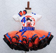 Dragon Ball Z Centerpieces, Goku Birthday Party Ideas, Glitter Tee, Tutu Dress Costumes, Pink Toes, Custom Glitter, Birthday Tutu, Girls Denim, Birthday Flowers