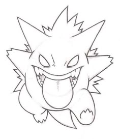 a drawing of an angry pokemon with its mouth open