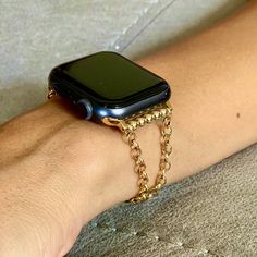 14K Gold Filled Rope Chain Apple Watch Band P R O D U C T ∙ D E S C R I P T I O N ∙ 14K Gold Filled Luxury Chain Bracelet For Apple Watch ∙ ∙ Adjustable Size Bracelet Perfectly Tailored for Your Wrist ∙ ∙ Designed And Handmade by Simeon D Jewelry Studio ∙ ∙ This Bracelet Fits ALL Apple Watch Series ∙ ∙ Please Measure Your Wrist Before Submitting Your Order ∙ ∙ Not For Other Models. Apple Watch Is NOT Included ∙ M O R E ∙ F R O M ∙ U S https://www.etsy.com/shop/SimeonDJewelry ∙ S O C I A L ∙ M E Adjustable Yellow Gold Bracelet Watch Band, Adjustable Yellow Gold Watch Band With Bracelet Strap, Adjustable Yellow Gold Bracelet Strap Watch Band, Gold Adjustable Jubilee Bracelet Watch Accessories, Gold Double Band Bracelets, Adjustable Gold Round Watch Bands, Adjustable Gold Watch Band With Solid Link Construction, Adjustable Round Gold Watch Bands, Elegant Gold Metal Apple Watch Band