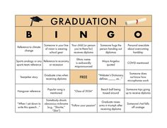 a graduation game with the words'graduation bingo'in black and white on it