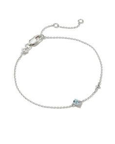 Meet this delicate and dainty layer that’s sure to delight. The Maisie Sterling Silver Delicate Chain Bracelet in Aquamarine is our most minimal birthstone style, perfect for personalizing your look with elevated materials. Speaking of personalization, this bracelet features an adjustable closure for a custom fit. The stone of eternal youth, Aquamarine represents March birthdays, inspiring truth, harmony, and light-heartedness. Metal Sterling Silver Why Sterling Silver? Our Sterling Silver colle March Birthdays, Eternal Youth, March Birthday, Aquamarine Bracelet, Delicate Chain, Demi Fine Jewelry, Kendra Scott, Pure Silver, Gold Vermeil