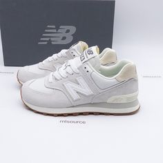 Women's New Balance 574 Sneakers Wl574no2 Reflection Angora - New In Box, Box Is Damaged. We Only Sell 100% Genuine Products, Sourced From Major Retailers. New Balance 574 Outfit Women Casual, Capsule Shoes, Nb Aesthetic, Platform Sneakers Outfit, Cute Sneakers For Women, Cute Running Shoes, New Balance 574 Sneakers, Cute Questions, New Balance Gray