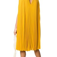 Brand New Never Worn! No Damages Elegant Yellow Pleated Dress, Yellow Pleated Dress For Cocktail, Yellow Pleated Dress For Cocktail Occasions, Chic Yellow Pleated Mini Dress, Elegant Yellow Pleated Midi Dress, Yellow Pleated Dress For Daywear, Elegant Yellow Pleated Mini Dress, Chic Yellow Pleated Dress, Wool Sweater Dress