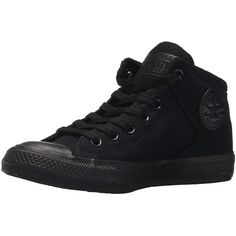 - Style: 149432f (Unisex) - Product Details: Show Off Your Best Skills Wearing The Converse Chuck Taylor All Street Hi-Top Men’s Skate Sneaker! This Style Has A Canvas Upper With A Hi-Top Padded Collar. The Lace-Up Closure Adds A Supportive Fit, While The Cushioned Insole Will Keep You Comfortable On The Go. With The Lightweight Rubber Outsole, You Can Do All Your Favorite Activities With Ease Wearing The Converse Chuck Taylor All Street Hi-Top Men’s Skate Sneaker! - Lace-Up Closure - Canvas Upper - Cushioned Insole - Lightweight Rubber Outsole - Padded Collar - Hi-Top - Black Casual Black Synthetic Canvas Shoes, Black Synthetic Lace-up Canvas Shoes, Black High-top Synthetic Canvas Shoes, Black Leather Low-top Canvas Shoes, Black Slip-resistant High-top Sneakers With Round Toe, Black Low-top Sneakers With Rubber Toe Cap, Black Ankle-high Sneakers With Rubber Sole, Black Ankle-high High-top Sneakers For Sports, Black Lace-up Sneakers With Rubber Toe Cap