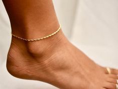 Simple Gold Anklet Gold Twisted Anklets Sterling Rose | Etsy Simple Gold Anklet, Rose Gold Anklet, Dainty Anklet, Anklet Gold, Anklets For Women, Ankle Jewelry, Sterling Silver Anklet, Ankle Chain, Gold Anklet