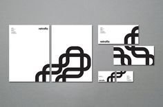 the stationery is designed to look like an interlocked chain, with black and white lines