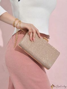 BirdinBag - Glitter Box Bag: Elegant Small Purse for Weddings, Proms & Parties Highschool Dance, Bride Purse, Rose Gold Purse, Purse For Wedding, Winter Wedding Guest, Winter Wedding Guest Dress, Bridal Purse, Gold Purse, Perfect Bride