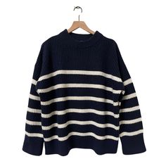 Preowned, Excellent Condition Navy And White Stripe Sweater By 12 Storeez In The Size Small. *High Crewneck. Wide Bottom Sleeves. Side Bottom Splits. Ideal For Everyday Wear. Cozy. Comfy. Material: *55% Merino Wool. 25% Nylon. 20% Cotton. *Hand-Wash And/Or Dry Clean. Measurements: *Pit To Pit ~ 25.5” *Length ~ 26” Thank You For Shopping At Charms Kloset. Please Let Me Know If You Have Any Questions! Merino Wool Sweater, Leather Gloves, Wool Sweater, Navy White, Stripe Sweater, Navy And White, Merino Wool, Sweater Sizes, White Stripe