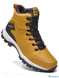 OrcaJump - Mens Snow Boots Hiking Boots Warm Leather British Daily Booties / Ankle Boots Black and Brown for Fall and Winter Fall Outdoor Lace-up Boots With Closed Toe, High-top Martin Boots For Hiking In Fall, Fall High-top Martin Hiking Boots, Outdoor High Ankle Martin Boots With Rubber Sole, High Ankle Martin Boots With Rubber Sole For Outdoor, Closed Toe Lace-up Boots For Outdoor Fall Use, Fall Outdoor Lace-up Closed Toe Boots, Ankle Martin Boots With Reinforced Toe For Hiking, High Ankle Boots With Rubber Sole For Outdoor Activities