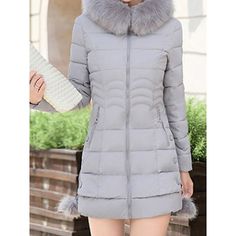 Puffer Jacket With Fur, Fall Winter Coat, Long Puffer Jacket, Fur Hood Jacket, Long Winter Coats, Long Puffer, Womens Parka, Fur Collars, Casual Jacket