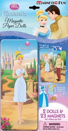 the disney princess and prince paper dolls are shown in front of an advertisement for their company