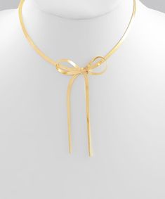 SNAKE chain bow necklace gold Adjustable 16-inch Gold Chain Necklace, Gold Necklace 16 Inch For Party, Elegant Lariat Jewelry As Fashion Accessory, Trendy Lariat Choker Necklace For Party, Chic Round Necklace With Adjustable Fit, Chic Jewelry With Adjustable Length As Gift, Chic Jewelry With Adjustable Length For Gift, Trendy Gold Jewelry With Adjustable Length, Adjustable 16-inch Gold-tone Chain Necklace