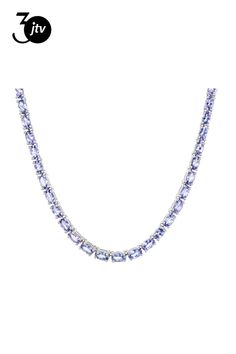 17.61ctw Oval Tanzanite Rhodium Over Sterling Silver Tennis Necklace. Measures Approximately 0.12"W. Hidden Box Clasp with Double Safety lock. Hallmarked Oval Diamond Necklace In Fine Jewelry Style, Oval Hallmarked Diamond Necklace In Fine Jewelry Style, Anniversary Gemstone Tennis Necklace, Formal White Gold Tennis Necklace With Gemstone, Anniversary Round Gemstone Tennis Necklace, Luxury Oval Tanzanite Necklaces, Luxury Oval Tanzanite Jewelry, Formal Gemstone Tennis Necklace, Classic Tanzanite Necklace With Diamond Cut