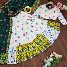 Lehenga choli Fitted Cotton Sharara With Mirror Work, Anarkali Choli With Motifs In Multicolor, Multicolor Anarkali Choli With Motifs, Semi-stitched Cotton Lehenga For Eid, Multicolor Motifs Anarkali Choli, Eid Semi-stitched Cotton Lehenga, Cotton Cutdana Lehenga For Eid, Cotton Lehenga With Self Design In Traditional Drape, Eid Cotton Lehenga With Cutdana