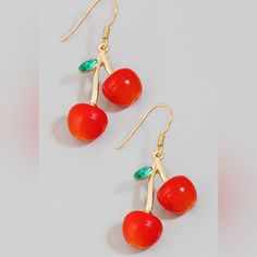 Cherry Drop Earrings . 80% Acrylic 20% Zinc . New With Tags Red Drop Earrings For Spring, Trendy Cherry-colored Earrings, Casual Red Earrings For Party, Casual Red Party Earrings, Casual Summer Party Earrings, Cute Red Jewelry For Spring, Red Earrings For Summer Party, Red Earrings For Spring Party, Cute Red Earrings For Spring