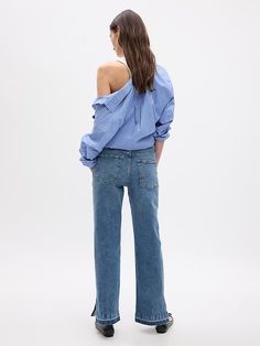 Mid Rise Cotton '90s Loose Jeans | Gap Dark Wash Mom Fit Jeans For Spring, Spring Dark Wash Mom Fit Jeans, Blue Relaxed Fit Cropped Straight Leg Jeans, Blue Cropped Jeans With Relaxed Fit And Straight Leg, Trendy Relaxed Fit Medium Wash Flare Jeans, Trendy Medium Wash Relaxed Fit Flare Jeans, Trendy Oversized Mid-rise Jeans, Spring Relaxed Fit Medium Wash Flare Jeans, Relaxed Summer Jeans For Everyday