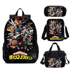 My Hero Academia Anime, Kids School Backpack, Cooler Lunch Bag, Pen Bag, Backpack Material, Large Backpack, School Backpack, Pen Case, School Fashion