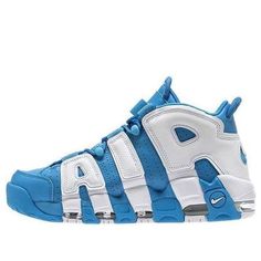 Nike Air More Uptempo 'University Blue' 921948-401 (SNKR/Retro/Basketball/Air Cushion/Atmospheric Cushion) Unc University, Nike Air More Uptempo, Nike Air More, Retro Basketball, High Fashion Outfits, Swag Shoes, University Blue, High Fashion, Nike Air