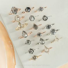 a bunch of rings that are sitting on a table