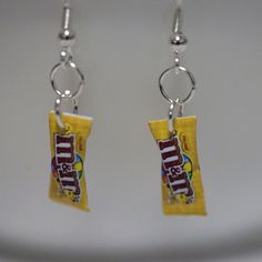 Kawaii Miniature Food Earrings - MINI M&M Peanut Candy on Storenvy Crazy Earrings, Weird Jewelry, Funny Earrings, Quirky Earrings, Geode Earrings, Food Earrings, Funky Earrings, Food Jewelry, Funky Jewelry