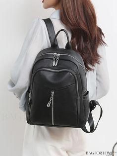 BagForLove - Stylish and Versatile Womens Backpack for Professionals on the Move Product Description Color Black Strap Type Adjustable Bag Size Large Pattern Type Plain Closure Type Zipper Style Unisex Type Classic Backpack Material PU Size Chart INCH CM Handle Height Strap Length Bag Height Bag Width Bag Length 2.8 inch 35.4 inch 11 inch 4.3 inch 13.8 inch Handle Height Strap Length Bag Height Bag Width Bag Length 7 cm 90 cm 28 cm 11 cm 35 cm Details Pictures Similar Products h2 { text-align: c Leather Backpack With Zipper Closure For Students, Black Leather Backpack With Zipper For Students, Black Leather Backpack For School With Zipper Closure, Versatile Student Softback Bag, Casual Leather Backpack With Zipper For Back To School, Casual Black Leather Backpack With Zipper Closure, Casual Black Leather Backpack With Zipper, Student Satchel Backpack With Zipper Closure, Student Satchel Backpack