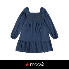 in stock Casual Dress With Ruffle Hem For Playdate, Spring Dress With Smocked Bodice For Playdate, Casual Levi's Dresses For Spring, Levi's Casual Dresses For Spring, Levi's Casual Summer Dresses, Casual Cotton Smocked Dress With Smocked Cuffs, Casual Smocked Bodice Dress For Fall, Cotton Dresses With Smocked Bodice, Casual Solid Smock Dress