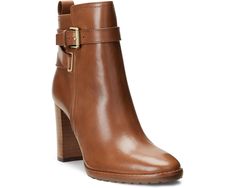 LAUREN Ralph Lauren Madisyn | Zappos.com Dress Booties, Designer Boots, Ralph Lauren Womens, Shoes Booties, Leather Ankle Boots, Low Heels, Lauren Ralph Lauren, Women's Boots, Bootie