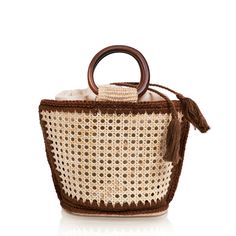 brown Chic Pouch Bag With Bamboo Handle, Brown Bucket Bag With Round Handle For Shopping, Beach Bucket Bag With Top Handle And Removable Pouch, Beach Bucket Bag With Removable Pouch And Top Handle, Eco-friendly Bucket Bag With Braided Handles, Natural Straw Pouch Bag With Detachable Handle, Natural Pouch Straw Bag With Detachable Handle, Eco-friendly Summer Bucket Bag With Removable Pouch, Eco-friendly Woven Bucket Bag With Top Handle