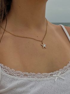 Starfish Necklace, Sea Star Pendant Necklace, Beach Gift Handmade Coastal Necklace, Ocean Themed Jewelry, Coastal Accessories Summer Jewlery - Etsy Australia Dainty Starfish Necklace For Beach, Star-shaped Necklaces For Beach Summer, Starfish Charm Necklace For Beach, Ocean-inspired White Charm Necklace As Gift, White Ocean-inspired Charm Necklace For Gift, Ocean-inspired White Charm Necklace Gift, Gift Ocean-inspired Shell Necklace With Starfish Charm, White Star-shaped Jewelry With Starfish Charm, Gold Necklace With Starfish Charm For Beach Season