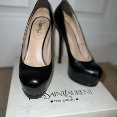 Gently Used Ysl Black Heels. Size 7 (37) Minor Scratches As Seen In Pics. Ysl Black Heels, Ysl Heels, Yves Saint Laurent Shoes, Saint Laurent Shoes, Black Heels, Shoes Women Heels, Yves Saint Laurent, Saint Laurent, Shoes Heels