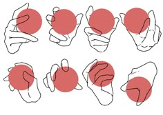 hands holding an apple in different positions