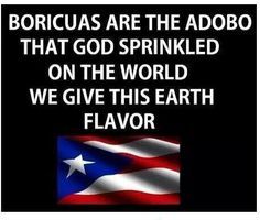 an american flag with the words, boricuas are the above that god sprinkled on the world we give this earth flavor flavor