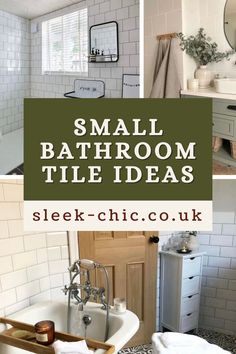 small bathroom tile ideas with text overlay