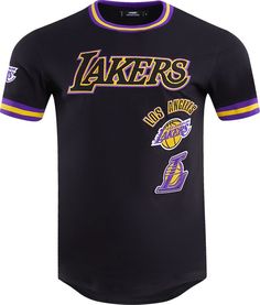 the los lakers jersey is shown in black and purple