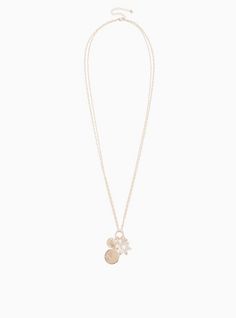 Floral inspired pendants add a charming touch to a long chain necklace styled with two chains. Lobster clasp. 32” length with 3” extender. Base metal. Imported. The best plus size women's rose gold charm layer necklace necklaces in rose gold. Torrid is your destination for the freshest spring and summer styles. Rose Gold Charm Necklace With Adjustable Pendant, Rose Gold Pendant Charm Necklaces With Adjustable Chain, Rose Gold Pendant Charm Necklace With Adjustable Chain, Rose Gold Metal Chain Necklace With Lobster Clasp, Delicate Rose Gold Metal Necklace, Gold-tone Metal Charm Necklaces, Rose Gold Initial Pendant Charm Necklace With Adjustable Chain, Rose Gold Delicate Chain Long Necklace, Dainty Long Metal Charm Necklace