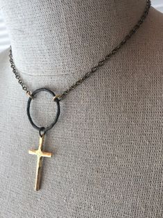 Gorgeous mixed hammered rustic or silver with hammered gold cross on antique brass chain! DETAILS: 16” with adjustable links Metal Cross, Hammered Gold, Gold Cross, Short Necklace, Brass Chain, Mixed Metals, Antique Brass, Vintage Designs, Cross Necklace