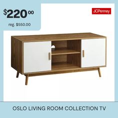 an image of a tv stand with the price $ 20 00 reg $ 350 00