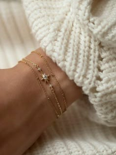 Star Bracelets, Celestial Bracelet, Star Charm Bracelet, Italian Chain, Dainty Gold Bracelet, Belt Jewelry