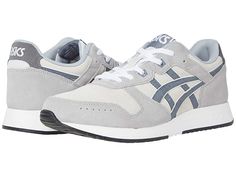 ASICS Tiger Lyte Classic - Men's Shoes : Glacier Grey/Metropolis : Put the finishing touches on your look with the ASICS Tiger Lyte Classic sneakers. Casual shoes with lightweight textile uppers and reinforcement panels. Lace-up closure for a custom fit. Padded tongue and collar. Textile lining. Padded footbed for all day comfort. EVA midsole. Flexible rubber outsole. Imported. Measurements: Weight: 12 oz Product measurements were taken using size 9, width D - Medium. Please note that measuremen Gray Sneakers With Rubber Sole For Light Sports, Gray Leather Sneakers For Jogging, Gray Elastic Lace-up Running Shoes, Comfortable Gray Lace-up Running Shoes, Gray Lace-up Sneakers With Cushioned Footbed, Gray Cushioned Lace-up Sneakers, Gray Custom Sneakers With Boost Midsole For Jogging, Gray Low-top Custom Sneakers For Jogging, Gray High-top Sneakers For Jogging With Rubber Sole