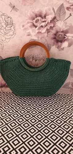 Crochet handbag Bohemian Crochet Satchel Bag For Shopping, Summer Crochet Bag With Detachable Handle For Shopping, Casual Woven Crochet Bag With Top Handle, Casual Crochet Bags With Double Handles, Green Handheld Straw Bag For Shopping, Trendy Crochet Shopping Bag With Detachable Handle, Trendy Handheld Crochet Bag With Detachable Handle, Trendy Crochet Bag With Detachable Handle For Shopping, Trendy Top Handle Crochet Bag With Detachable Handle