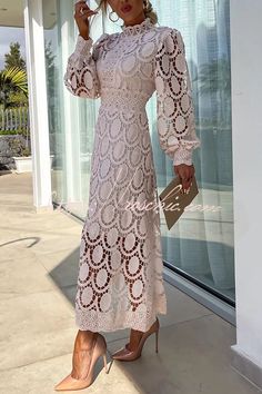 Luxury Chic Lace Dress For Fall, Luxury Lace Midi Dress In Elegant Style, Luxury Women's Lace Dress For Spring, Luxury Women's Lace Dress For Ceremony, Luxury Summer Lace Dress For Parties, Luxury Feminine Lace Dress For Wedding Guest, Luxury Lace Dress With Lace Trim For Brunch, Elegant Dresses Classy Evening Midi, Luxury Dresses For Bridal Shower