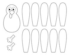 the cut out pattern for a turkey and other things to make it look like they are in