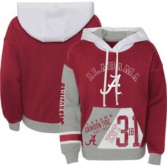 Help your young Alabama Crimson Tide fan bundle up and show their unmistakable team pride by grabbing this True Fan pullover hoodie. It features a bold pop of team color that wraps around the front and back and a fleece lining for added coziness. Multiple Alabama Crimson Tide graphics printed on the torso give the pullover a vintage look, while the front pouch pocket offers ample small-item storage. Cute Alabama Sweatshirt, Alabama Hoodie, Alabama State University Shirts, Crimson Tide Fans, Small Item Storage, Alabama Crimson Tide Football, Crimson Tide Football, Alabama Crimson, Quilted Coverlet