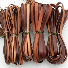 several different types of leather cords