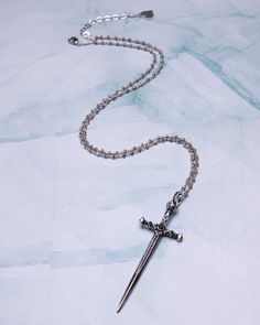 Dagger Cross Necklace – VidaKush Rosary Necklace Men, Dagger Jewelry, Dagger Necklace, Rosary Style Necklace, Rosary Necklace, 2025 Vision, Adjustable Necklace, Style Necklace, Necklace Sizes