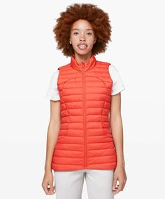 NWT Lululemon Pack It Down Vest  ~SIZE:6~ Hot Sunset Condition is New with tags. Shipped with USPS First Class. Lightweight and warm, this vest is perfect for travel. It's made with weather-resistant fabric, insulated with 700-fill-power goose down, and comes with a stuff sack for easy, space-efficient packing. glyde DWR-treated Glyde fabric is windproof and water-repellent. windproof water-repellent 700-fill-power goose down Lightweight 700-fill-power goose down helps lock in the heat certified Sporty Spring Vest For Outdoor Activities, Lululemon Athleisure Nylon Outerwear, Lululemon Nylon Athleisure Outerwear, Stretch Lululemon Outerwear, Lululemon Stretch Activewear For Outdoor, Stretchy Lululemon Activewear For Outdoor, Functional Sports Vest For Fall, Sporty Lululemon Outerwear For Workout, Lululemon Outerwear For Workout