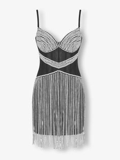 Introducing the southampton mini dress, cut from a tassel drilling fabric. Featuring a tassel detailing , sling slim design and a tight fit to sculpt and shape your figure, creating an alluring hourglass silhouette. Fitted Fringe Mini Dress For Gala, Glamorous Sleeveless Mini Dress With Tassels, Beaded Straps Mini Dress For Gala, Fitted Flapper Dress With Tassels For Cocktail, Glamorous Fringe Dress With Spaghetti Straps, Fitted Mini Dress With Tassels, Sleeveless Flapper Dress With Tassels For Night Out, Fitted Flapper Dress With Tassels For Evening, Fitted Tassel Flapper Dress For Evening