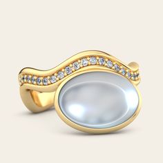 A glamorous touch to our Aurora Cocktail Ring. The addition of diamonds accentuates the stone of your choice, bezel set against two gently curving bands. The off-set stone placement evokes a bohemian sensibility, unexpected yet beautiful. 18k Yellow or White Gold Variations: Tanzanite (10x14mm) Moonstone (10x14mm) Turquoise (10x14mm) Rubellite (10x14mm) Diamonds (.45 cts) Polished Finish All stones are unique and reflect beautiful variations. Unsure of your size? Contact us for a ring sizing kit Sleeping Beauty Turquoise, Ring Size Guide, Cocktail Ring, Cocktail Rings, Bezel Setting, Moonstone, Aurora, Ring Size, White Gold