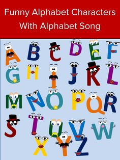 funny alphabet characters with alphabet song for children to learn the letter and numbers in english